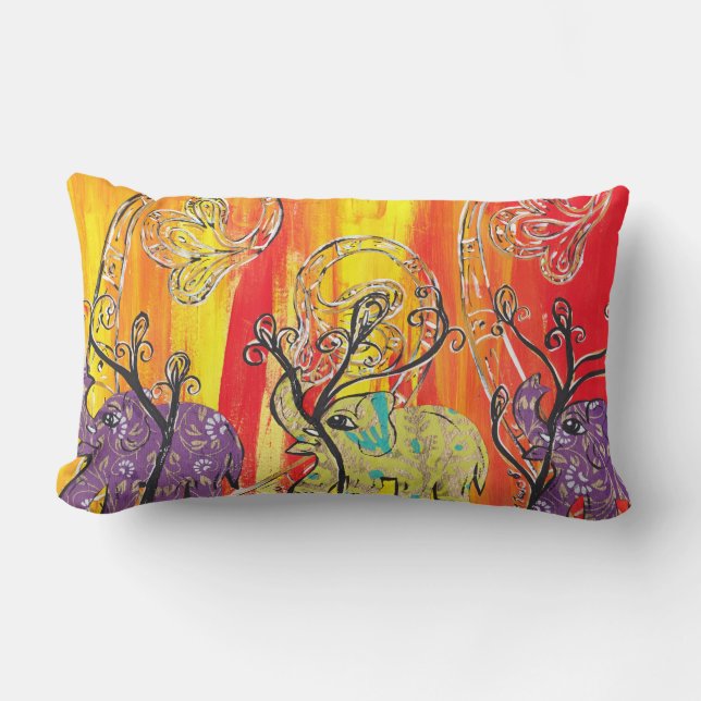 Happy Elephant Parade Pillow (Front)