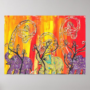 Happy Elephant Parade Print