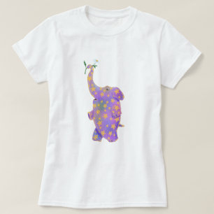 Happy Elephant with Flower Funny T-Shirt