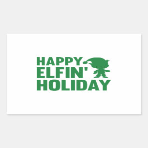 Happy Elfin’ Holiday Rectangular Sticker