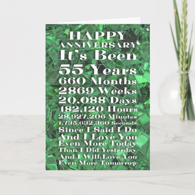 Happy Emerald 55th Wedding Anniversary Card (Front)