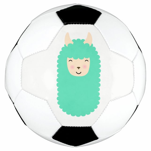 Happy Emoji Llama Soccer Ball (Front)
