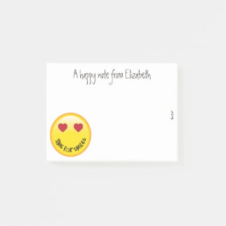Happy emoji personalised post-it notes