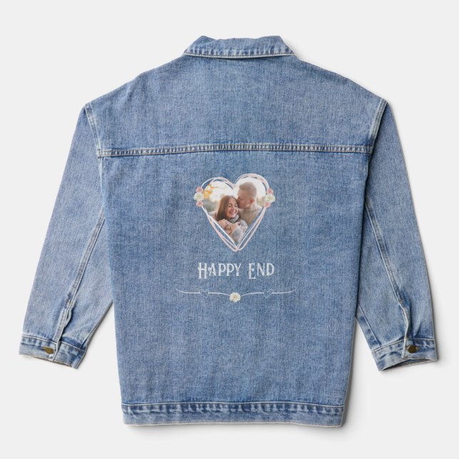 Happy End Romantic Roses Heart Denim Jacke Jacket (Back)