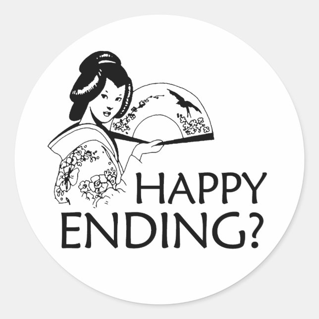 HAPPY ENDING CLASSIC ROUND STICKER (Front)