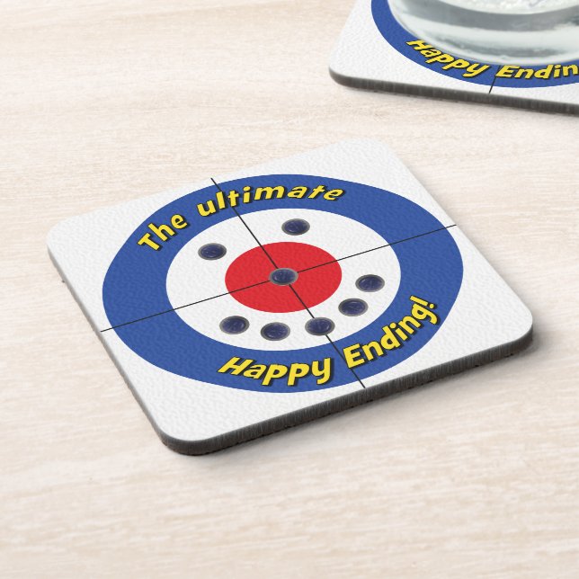 Happy Ending Curler's Coasters - (Blue) (Left Side)