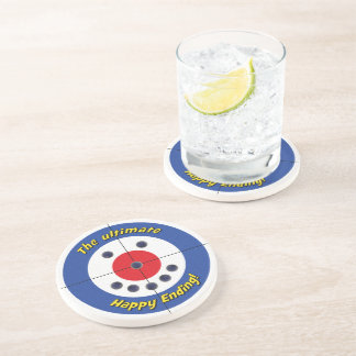 Happy Ending Sandstone Coaster - (Blue)