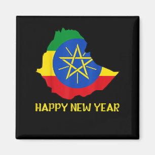 Happy Ethioan New Year Ethioa Map Flag Ethioan Dad Magnet