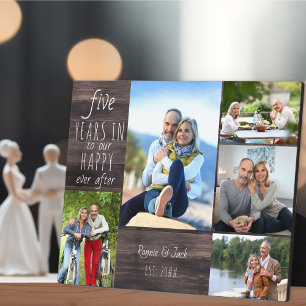 Happy Ever After 5th Wedding Anniversary Photo Plaque