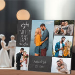 Happy Ever After Any Wedding Anniversary Photo Plaque<br><div class="desc">Wedding Anniversary photo plaque which you can personalise with 5 of your favourite photos and customise for any number of years. The wording reads "# years in to our happy ever after" and the template is set up ready for you to add the anniversary year, your name and date established....</div>