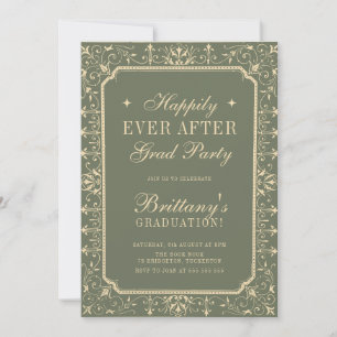 Happy Ever After Vintage Book Graduation Invitation