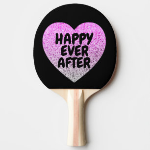 HAPPY EVER AFTER WEDDING GLITTER PING PONG PADDLE