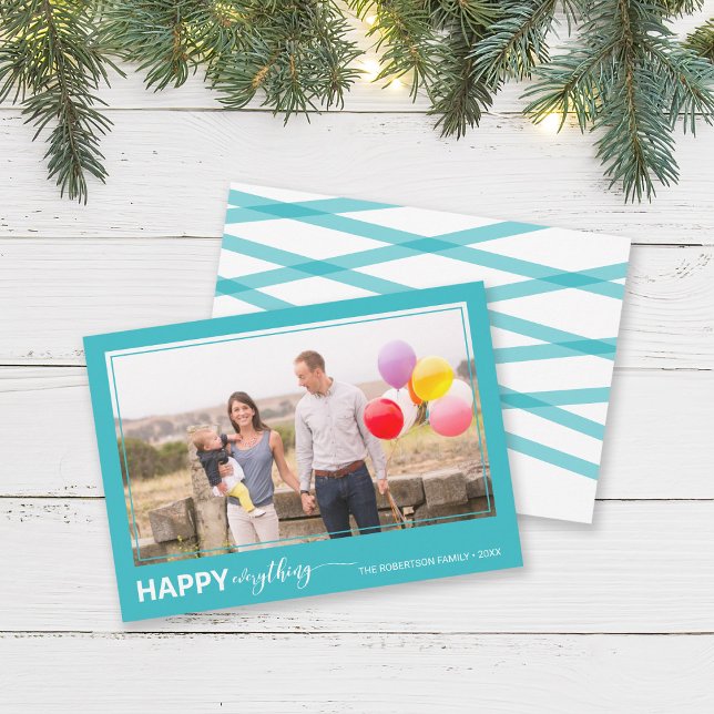 Happy Everything Bold and Script Holiday Photo Card (Creator Uploaded)