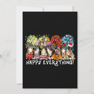 Happy Everything Boxer Dog Seasons All Year Tree L Invitation