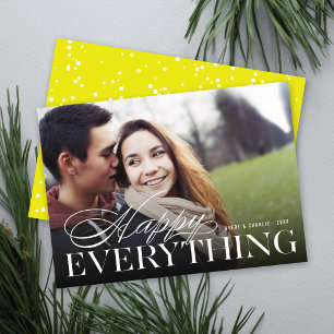 Happy Everything Classic Typography Modern Photo Holiday Card
