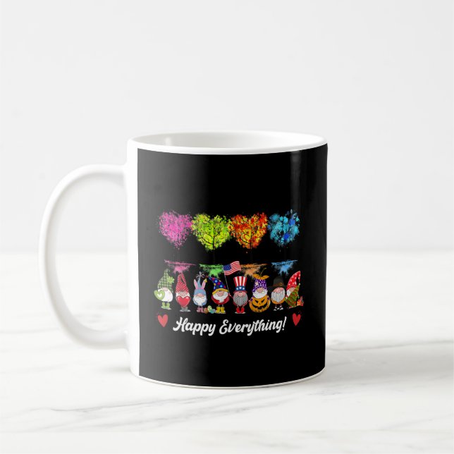 Happy Everything Gnomes Every Seasons All Year Tre Coffee Mug (Left)