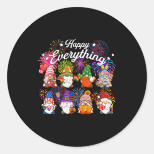 Happy everything gnomes for year every holidayHapp Classic Round Sticker