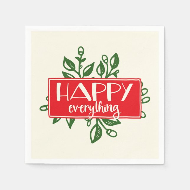 Happy Everything Holiday Paper Napkins (Front)