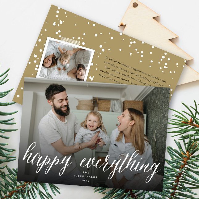 Happy Everything Modern Script Holiday Photo Card (Creator Uploaded)