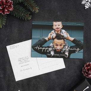 Happy everything Modern simple Holiday photo Postcard