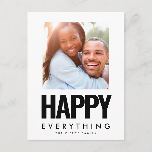 Happy everything modern square picture postcard (Front)