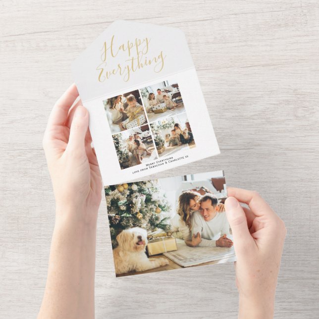Happy Everything Photo Collage Christmas Card (Tearaway)