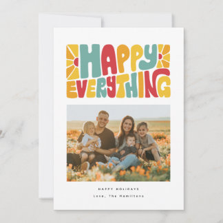 Happy Everything Retro Bubble Letters Photo Card