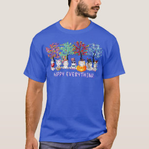 Happy Everything Unicorn Seasons All Year Tree lov T-Shirt