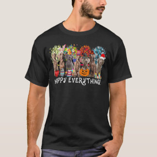 Happy Everything Weimaraner Dog Seasons All Year T T-Shirt