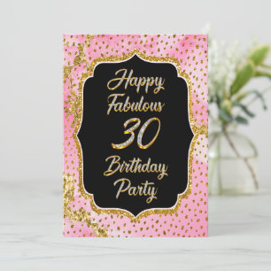 Happy Fabulous 30th Birthday Invitation Party