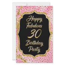 Happy Fabulous 30th Birthday Invitation Party 
