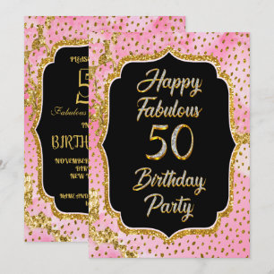 Happy Fabulous 50th Birthday Invitation Party
