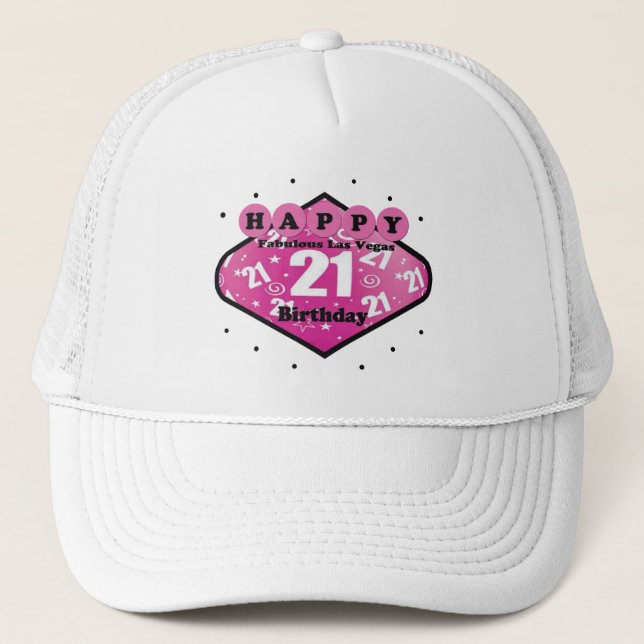 HAPPY FABULOUS LAS VEGAS 21ST BIRTHDAY HAT (Front)