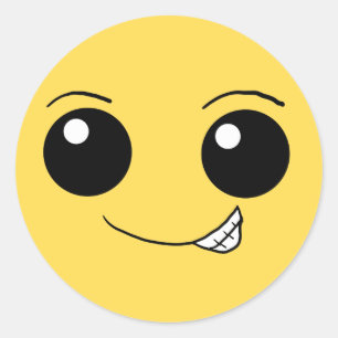 Happy Face 5 Classic Round Sticker