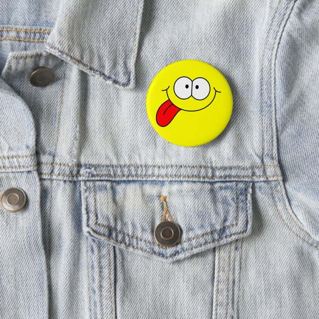 Happy Face  6 Cm Round Badge (In Situ)