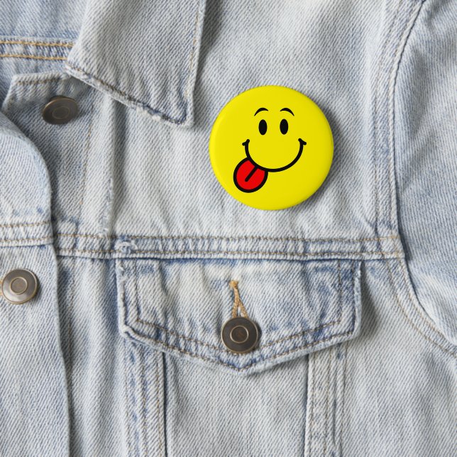 Happy Face 6 Cm Round Badge (In Situ)