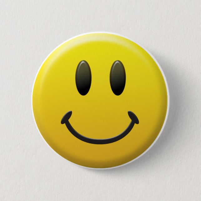 Happy Face 6 Cm Round Badge (Front)