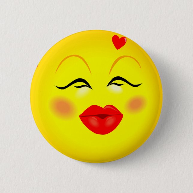 Happy Face 6 Cm Round Badge (Front)