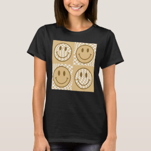 Happy Face   Chequered Pattern Smile Face Meme T-Shirt