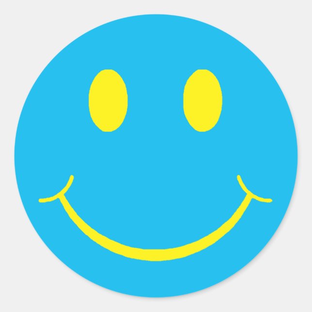 Happy Face Classic Round Sticker (Front)