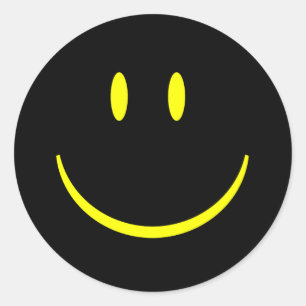 Happy Face Classic Round Sticker