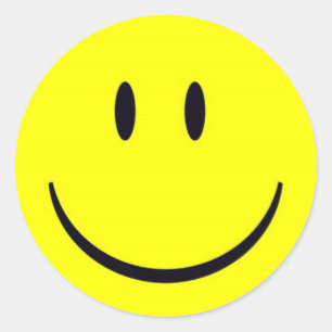Happy Face Classic Round Sticker