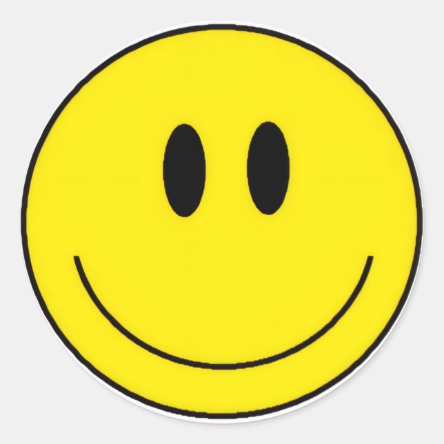 Happy face classic round sticker (Front)