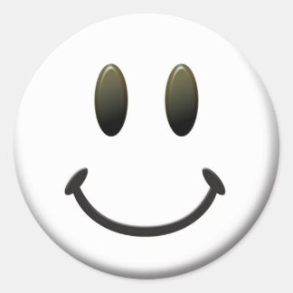 Happy Face Classic Round Sticker