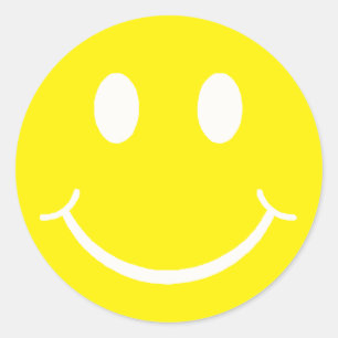 Happy Face Classic Round Sticker