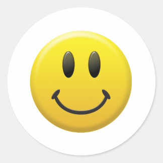 Happy Face Classic Round Sticker