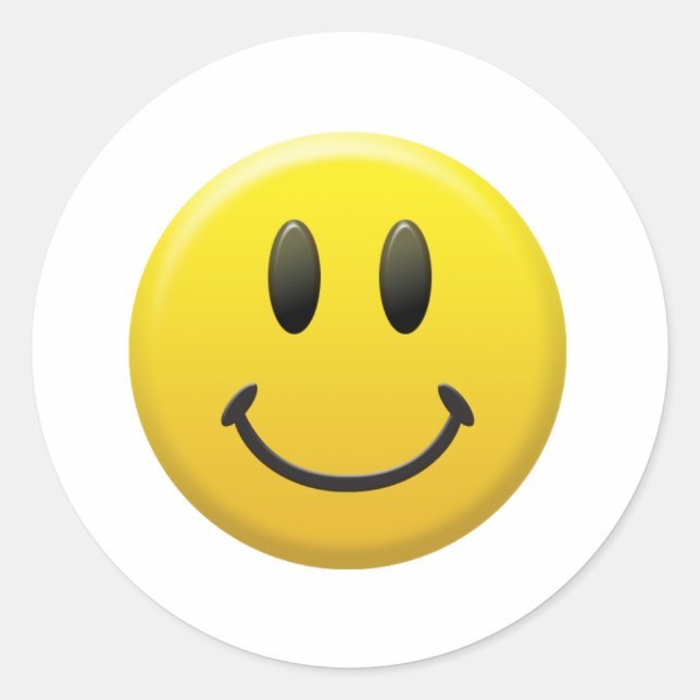 Happy Face Classic Round Sticker (Front)