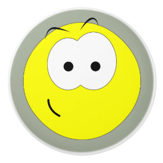 Happy Face Emoticon Ceramic Knob