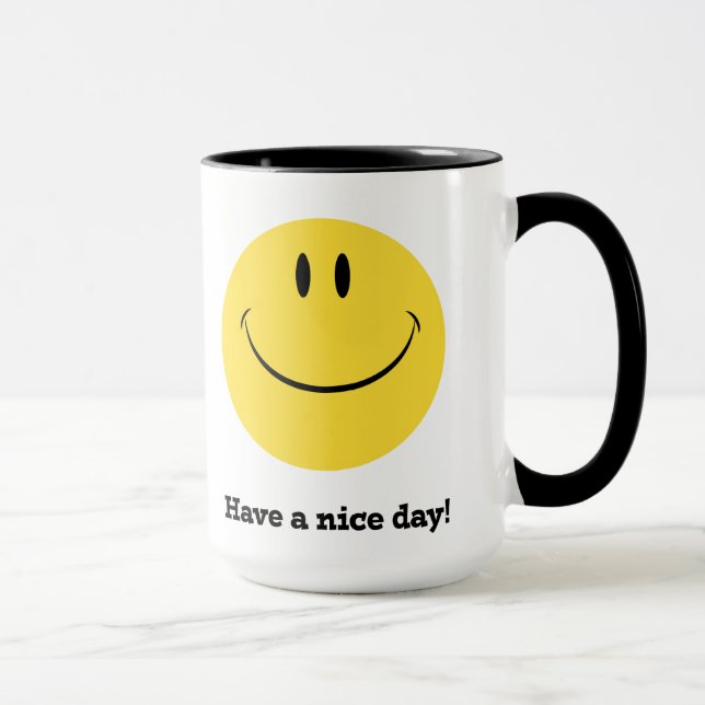 Happy face face retro-style mug (Right)