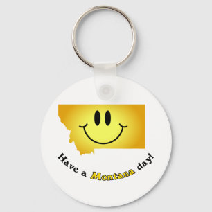 Happy Face - Have a Montana Day! Key Ring